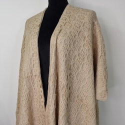 Poncho-sjal Mönsterstickad TAUPE