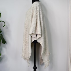 Poncho-sjal Mönsterstickad BEIGE