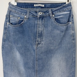 Jeanskjol med slits LJUS BLÅ - Place du Jour