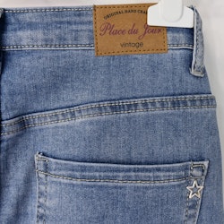 Jeanskjol med slits LJUS BLÅ - Place du Jour