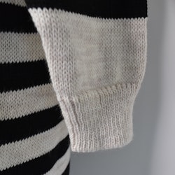 Stickad Klänning Randig BEIGE