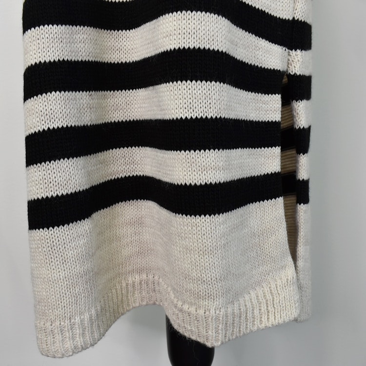 Stickad Klänning Randig BEIGE