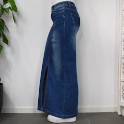 Jeanskjol med Slits MÖRK BLÅ - 3D Denim