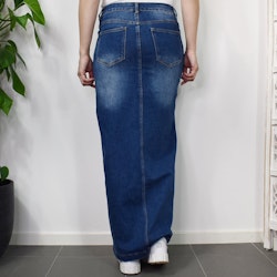 Jeanskjol med Slits MÖRK BLÅ - 3D Denim