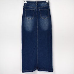 Jeanskjol med Slits MÖRK BLÅ - 3D Denim