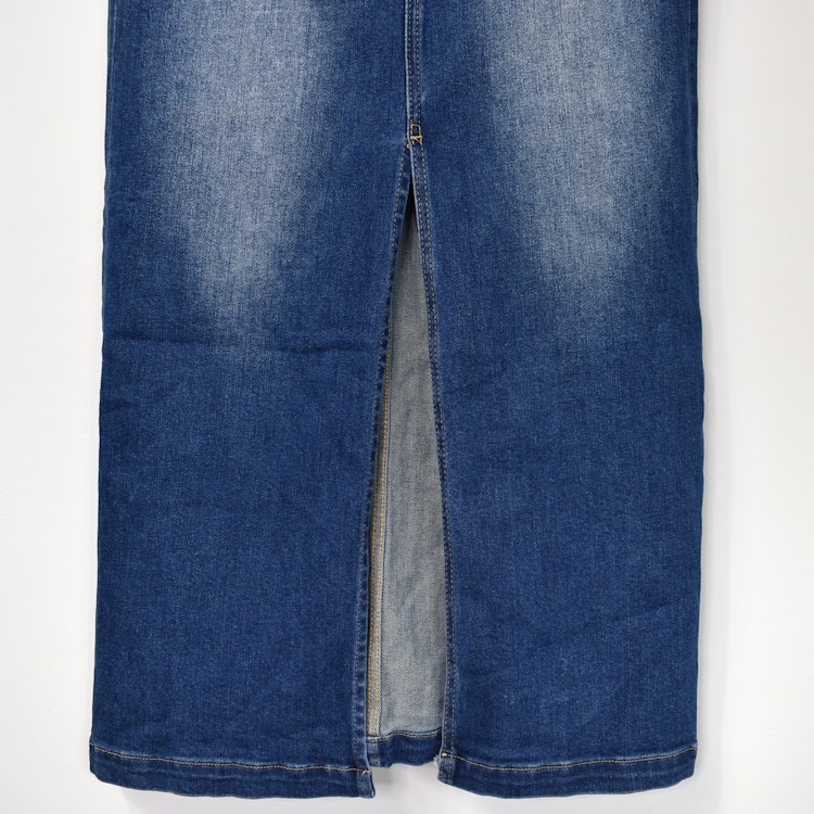 Jeanskjol med Slits MÖRK BLÅ - 3D Denim