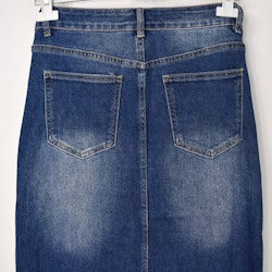 Jeanskjol med Slits MÖRK BLÅ - 3D Denim