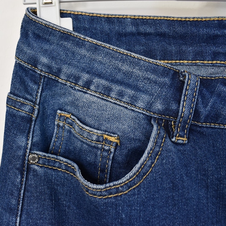 Jeanskjol med Slits MÖRK BLÅ - 3D Denim