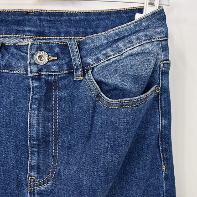 Jeanskjol med Slits MÖRK BLÅ - 3D Denim
