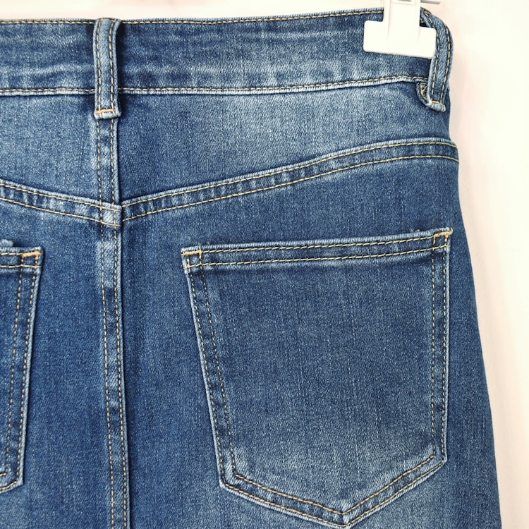 Jeanskjol med Slits MÖRK BLÅ - 3D Denim