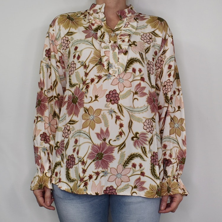 Blus Aya Blommig ECRU - Marta du Chateau