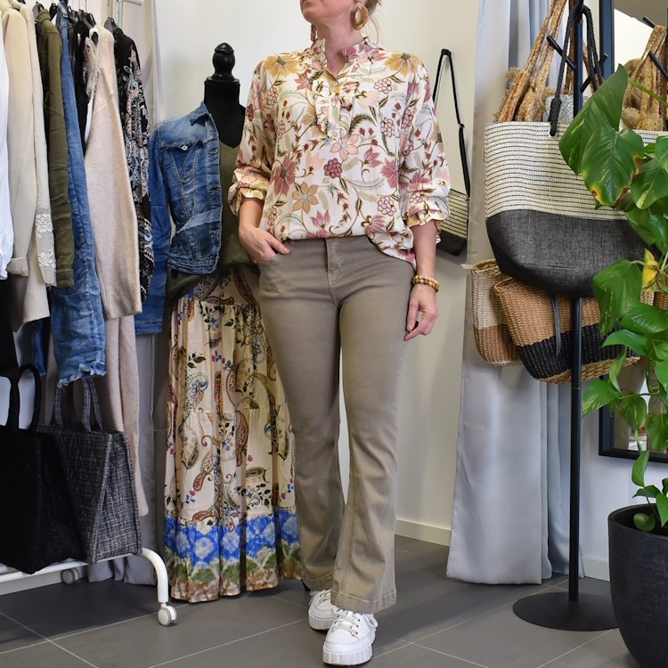 Blus Aya Blommig ECRU - Marta du Chateau