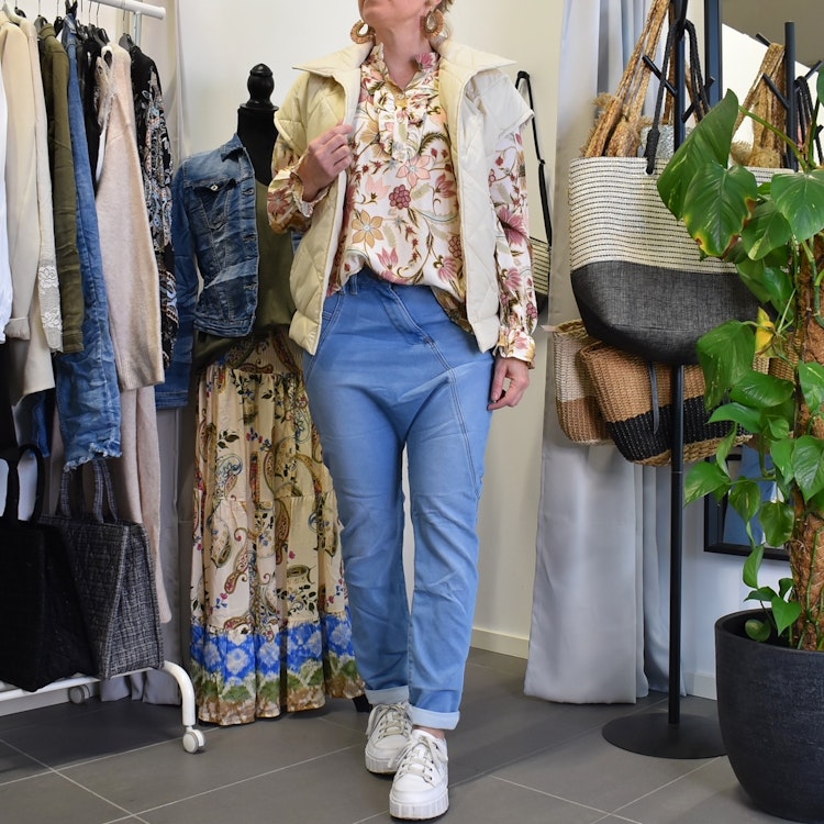 Blus Aya Blommig ECRU - Marta du Chateau