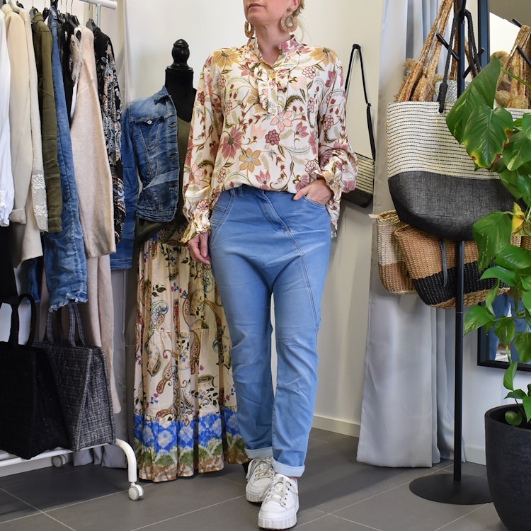 Blus Aya Blommig ECRU - Marta du Chateau