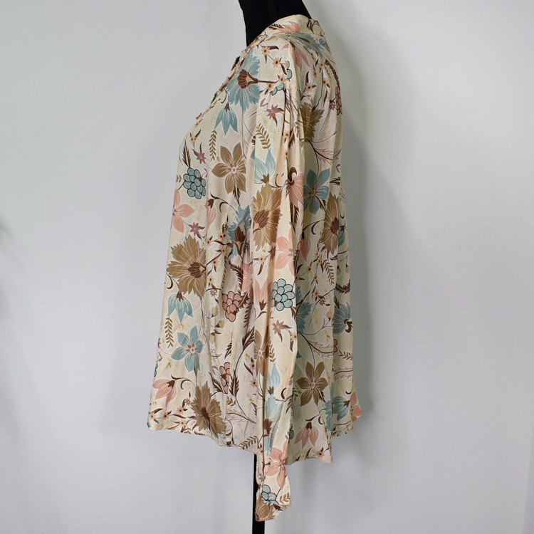 Blus Aya Blommig BEIGE - Marta du Chateau