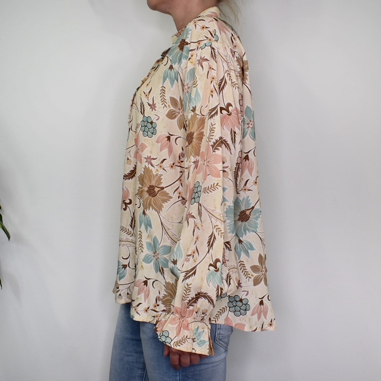 Blus Aya Blommig BEIGE - Marta du Chateau