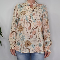 Blus Aya Blommig BEIGE - Marta du Chateau