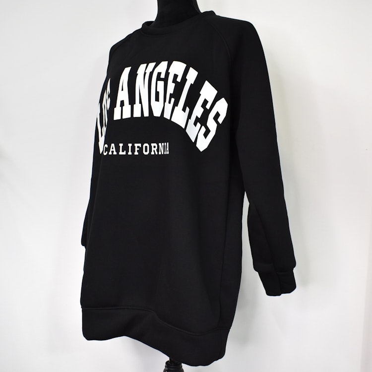 Sweatshirt med Tryck Over Size SVART