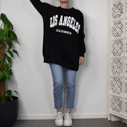 Sweatshirt med Tryck Over Size SVART