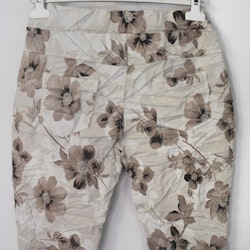 Stretchig Byxa Merilyn Blommig BEIGE - Marta du Chateau