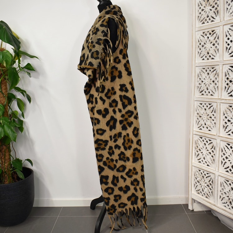 Lång Väst med Fransar LEOPARD