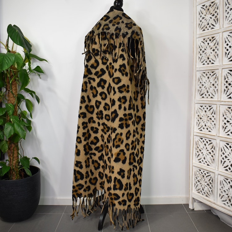 Lång Väst med Fransar LEOPARD