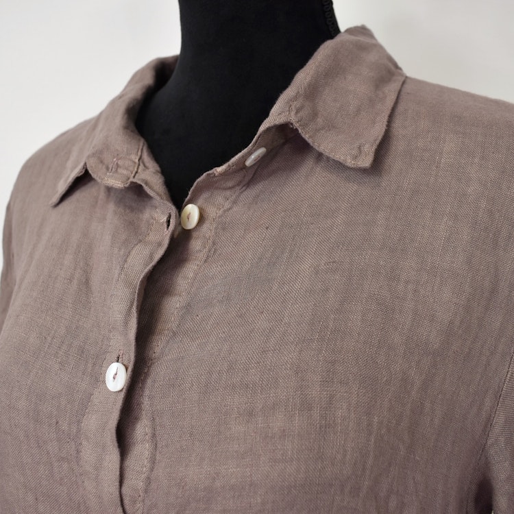 Lång skjortklänning i linne TORTORA