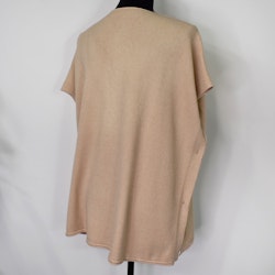 Stickad Ponchotröja med Knappar BEIGE