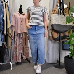T-shirt Randig VIT/SVART