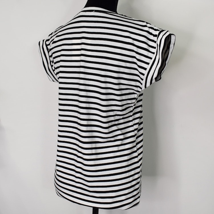 T-shirt Randig VIT/SVART