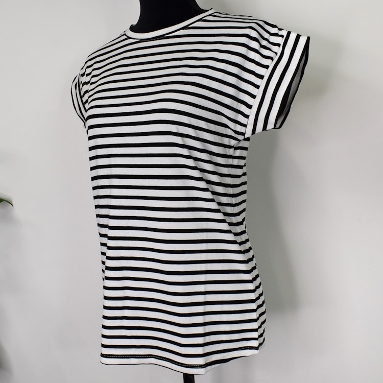 T-shirt Randig VIT/SVART