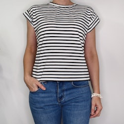 T-shirt Randig VIT/SVART