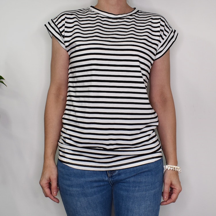 T-shirt Randig VIT/SVART