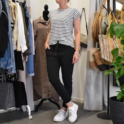 T-shirt Randig VIT/SVART