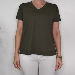 T-shirt V-ringad KAKI