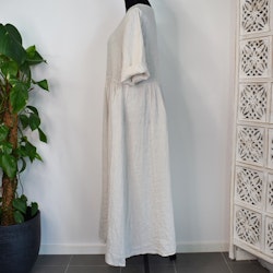 Långklänning i linne BEIGE
