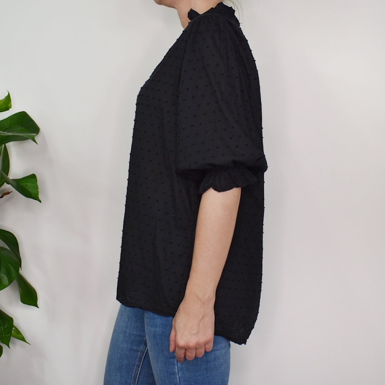 Bomullsblus Theresa SVART - Marta du Chateau