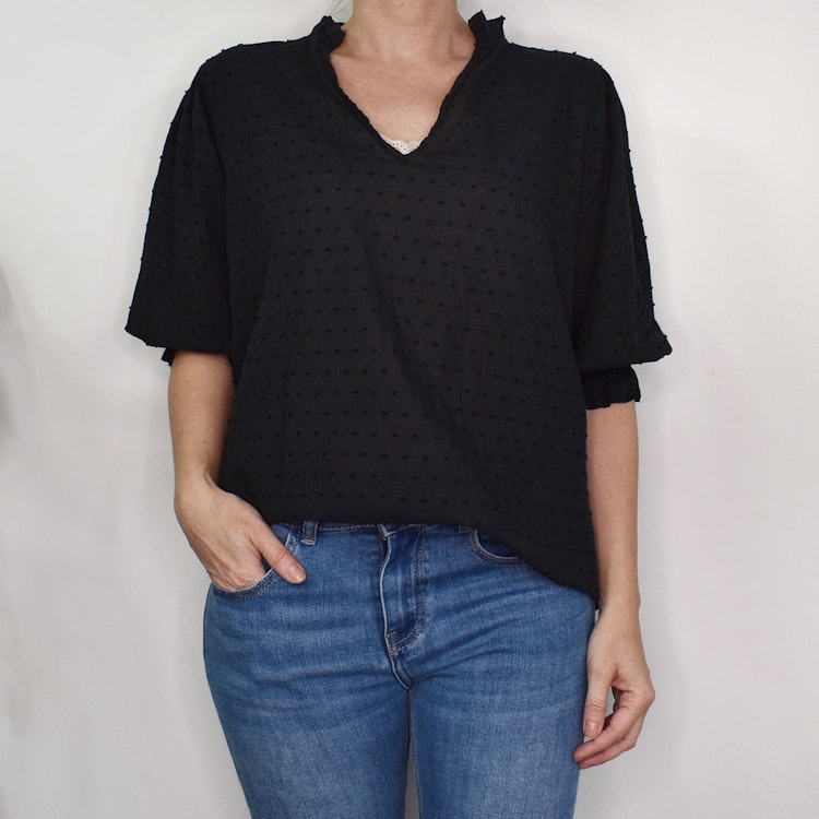 Bomullsblus Theresa SVART - Marta du Chateau