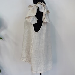 Linnetopp med volangärm BEIGE
