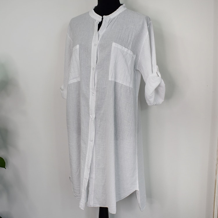 Bomullstunika Stripe VIT- Marta du Chateau