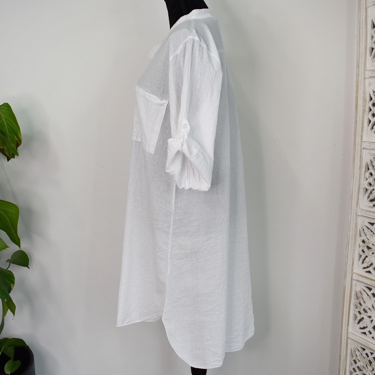 Bomullstunika Stripe VIT- Marta du Chateau