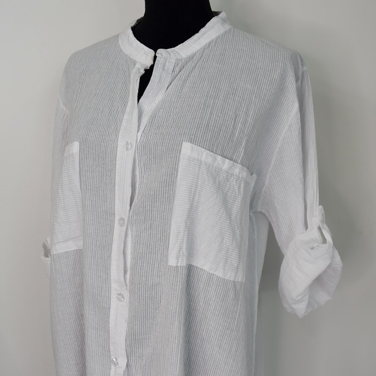 Bomullstunika Stripe VIT- Marta du Chateau