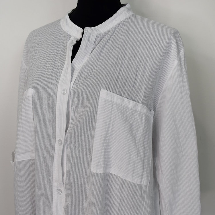 Bomullstunika Stripe VIT- Marta du Chateau
