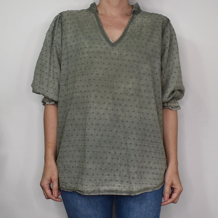 Bomullsblus Theresa MILITARY - Marta du Chateau