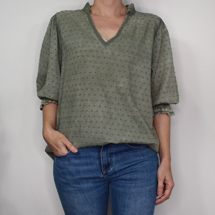 Bomullsblus Theresa MILITARY - Marta du Chateau