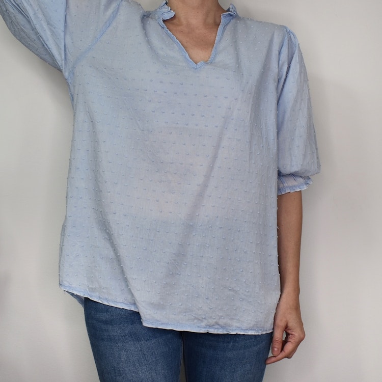 Bomullsblus Theresa SKY BLUE - Marta du Chateau