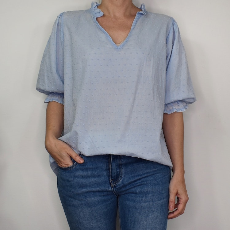 Bomullsblus Theresa SKY BLUE - Marta du Chateau