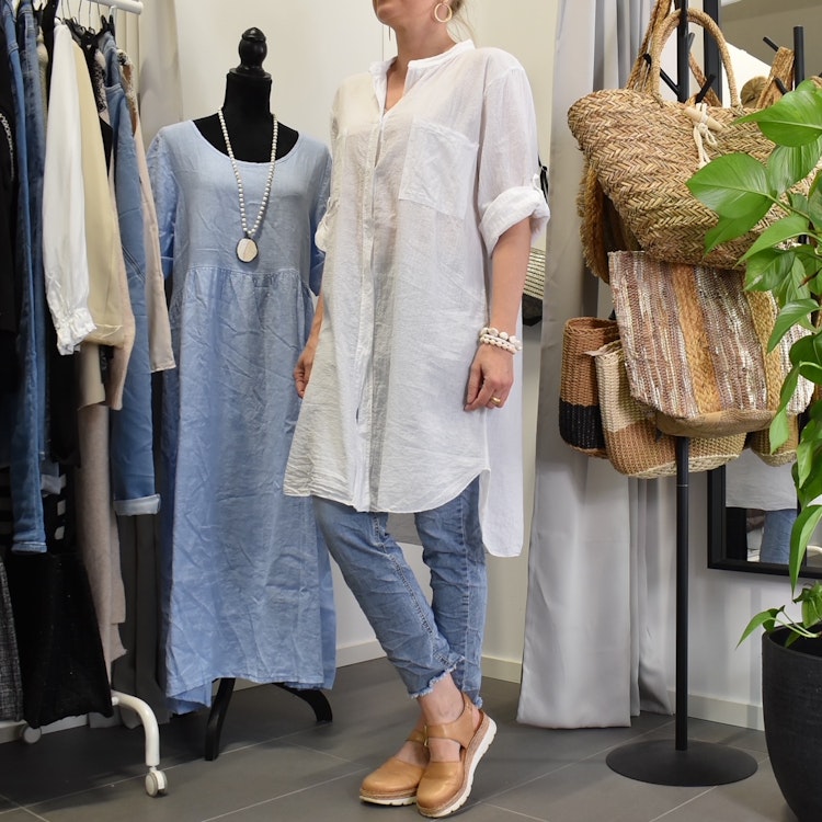 Bomullstunika Stripe VIT- Marta du Chateau