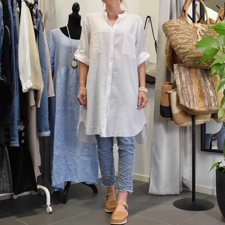 Bomullstunika Stripe VIT- Marta du Chateau