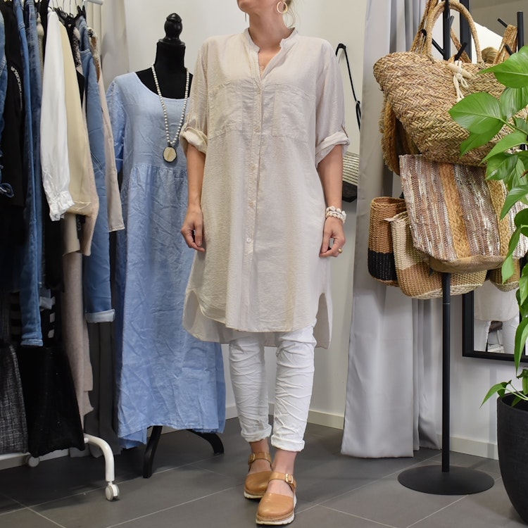 Bomullstunika Stripe BEIGE - Marta du Chateau